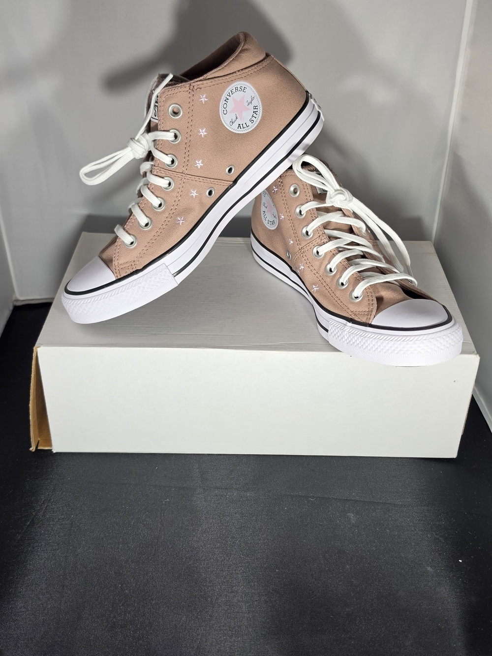 Converse High Top Sneakers in Dusty Rose with White Accents